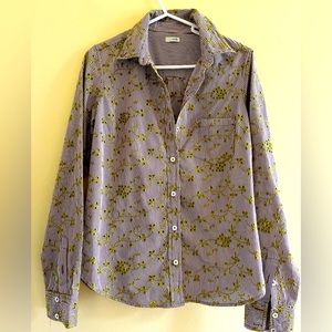 Odille Floral Embroidered  Long Sleeve Cotton   Blouse& Shirt Size S